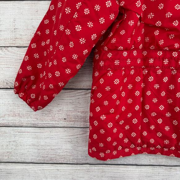 Obermeyer Snow Flake Print Ski Snowboard Jacket Juniors 12 Red White Youth - Picture 6 of 15